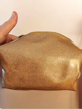 Gold Glitter Cosmetic Pouch -